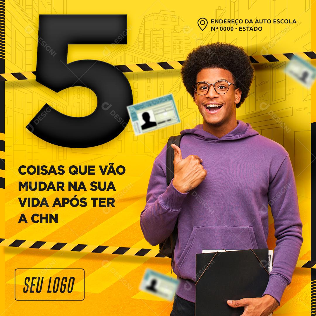 Coisas Que Vão Mudar Sua Vida Depois De Tirar Sua CNH Social Media PSD Editável