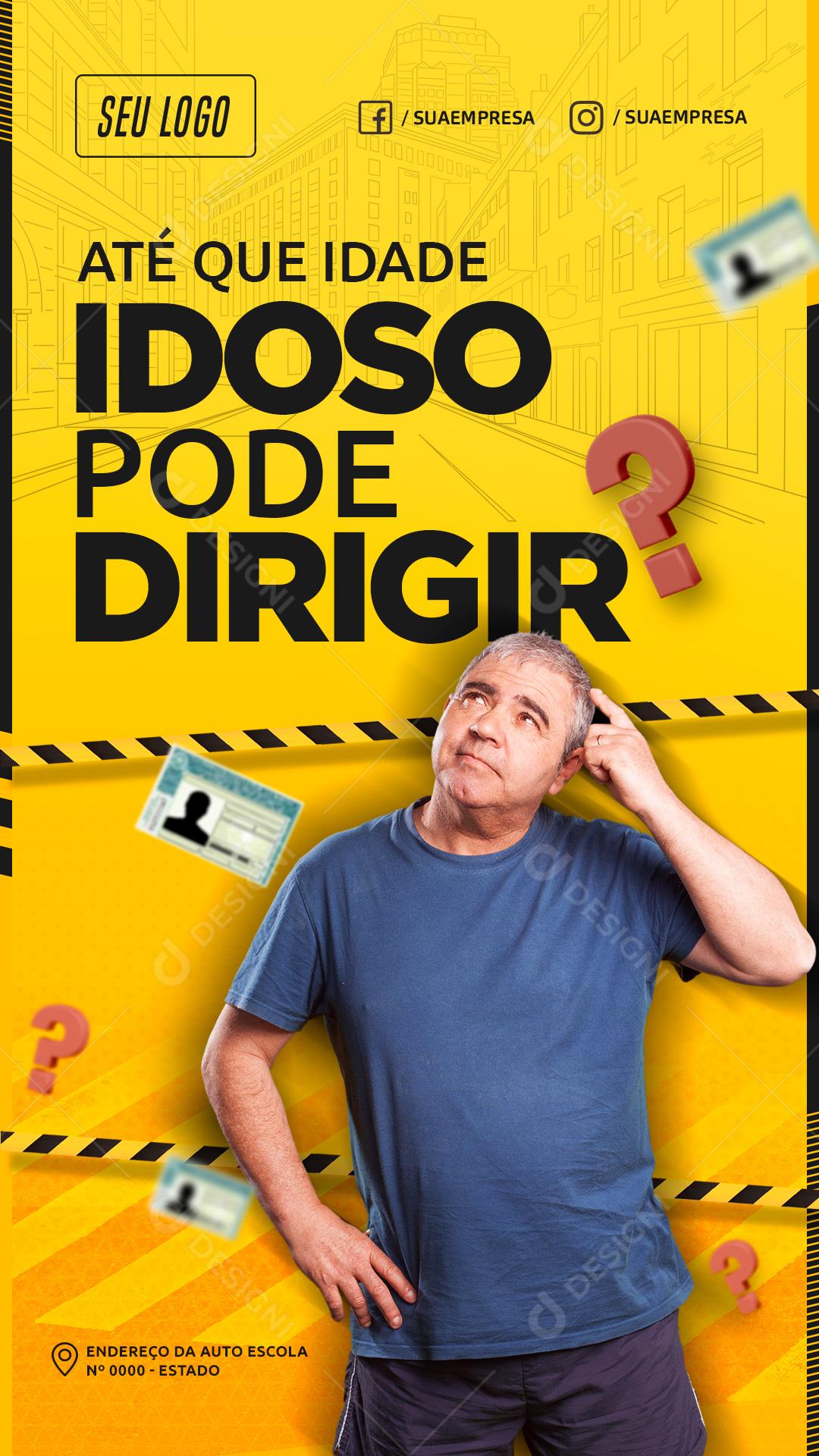 Até Qual Idade Idoso Pode Dirigir Social Media PSD Editável