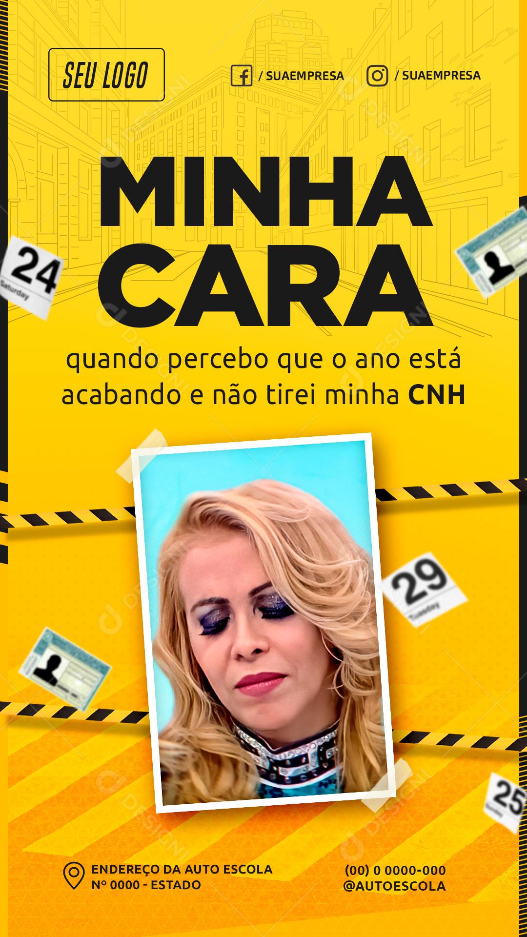 Minha Cara Quando Percebo Que Ainda Não tirei Minha CNH Social Media PSD Editável