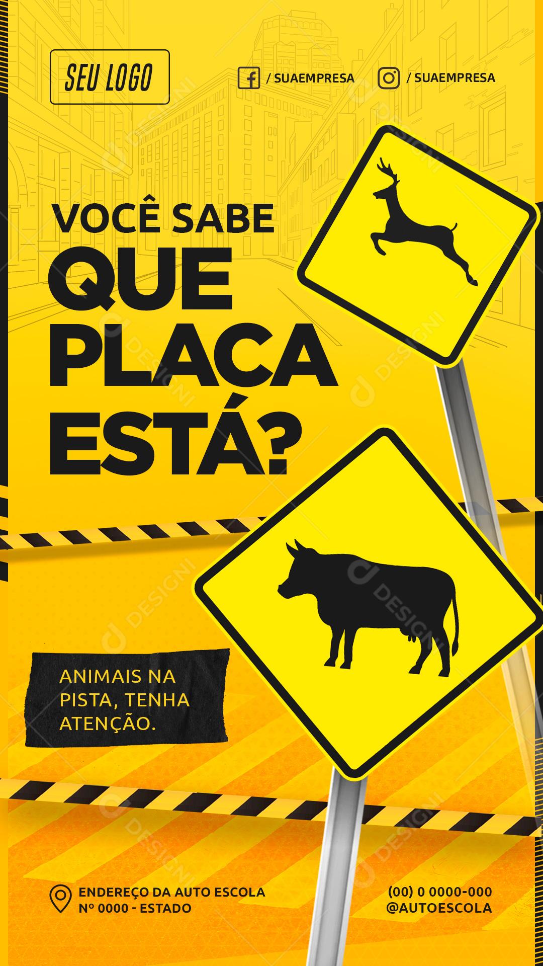 Você Sabe Que Placa Esta Social Media PSD Editável