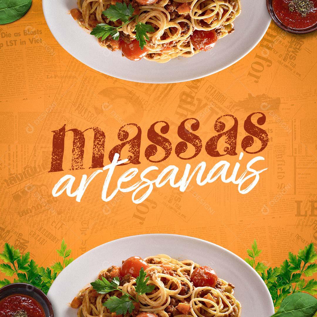 Social Media Restaurantes Feed Macarrão Massas Atersanais PSD Editável