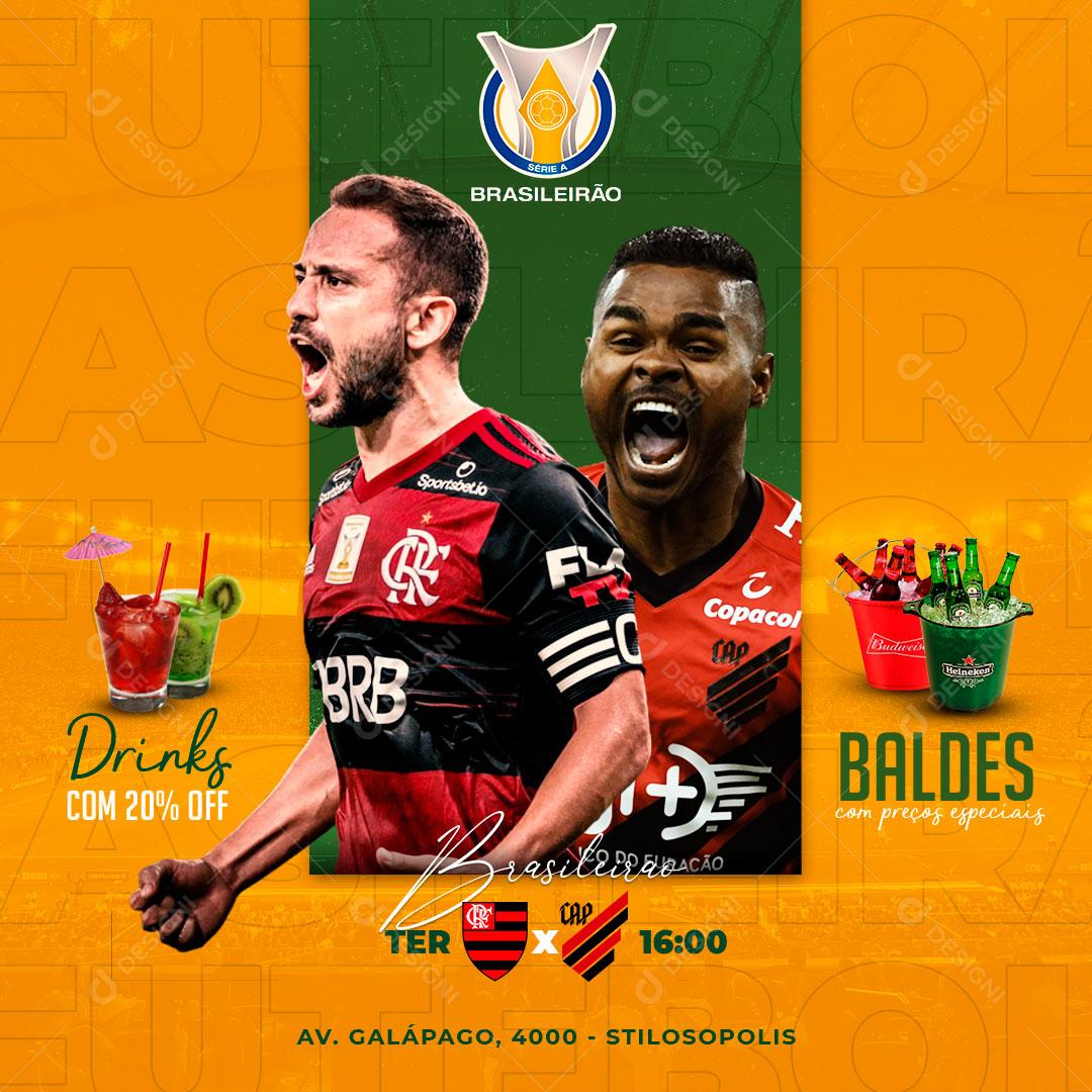 Social Media Jogo de Futebol Jogadores Bebidas PSD Editável