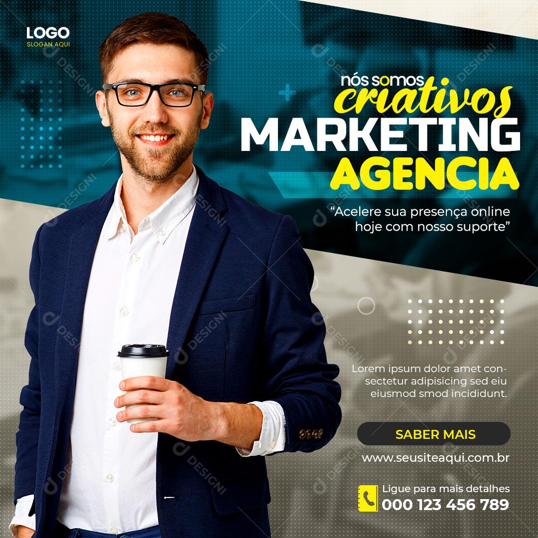 Social Media Marketings Digital Critativos Agências PSD Editável