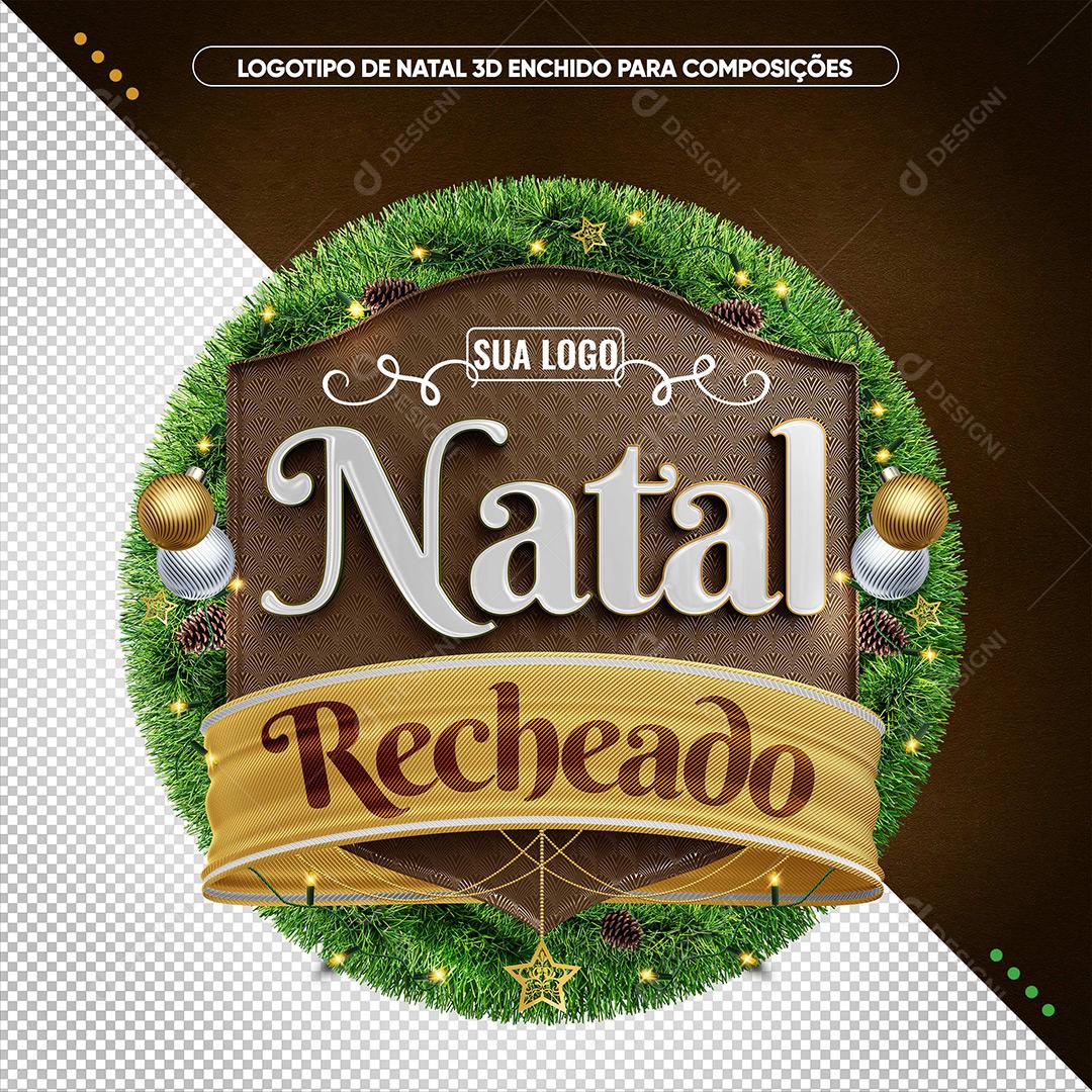 Social Media Logo 3D Natal Recheado Para Composição PSD Editável