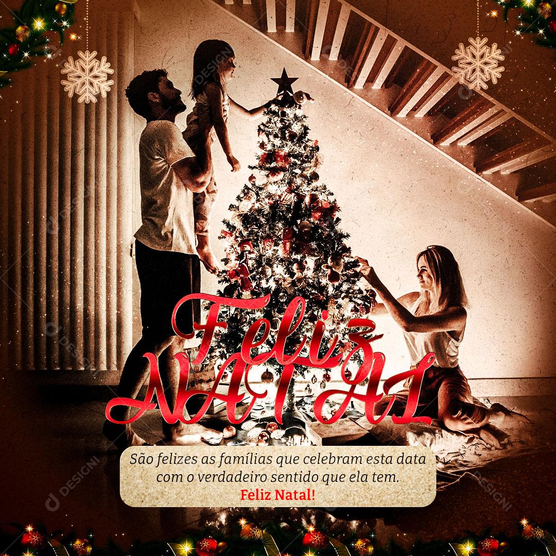 Social Media Feliz Natal Familia Presentes PSD Editável