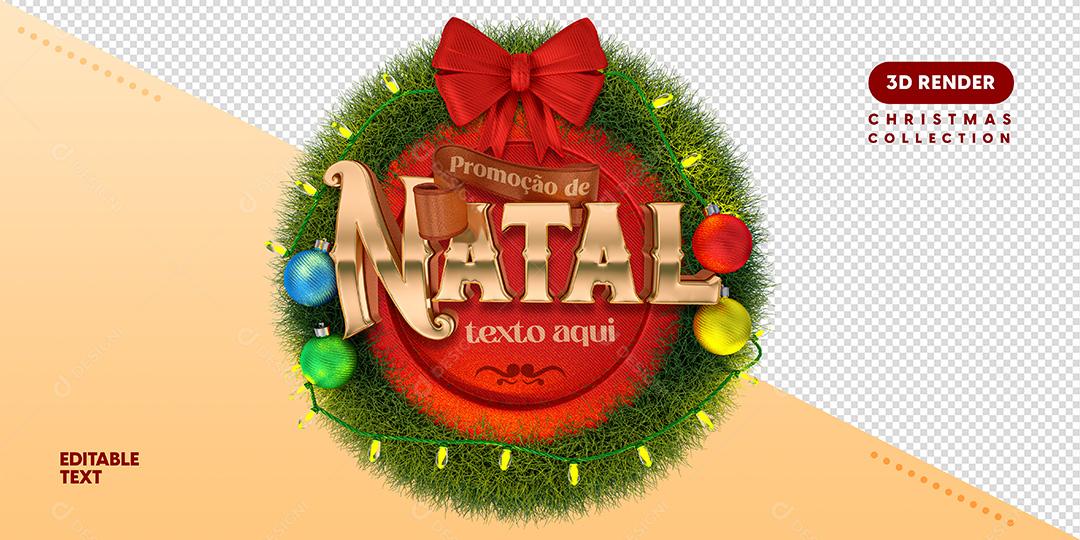 Selo 3D Para Composição Promoção De Natal PSD Texto Editável
