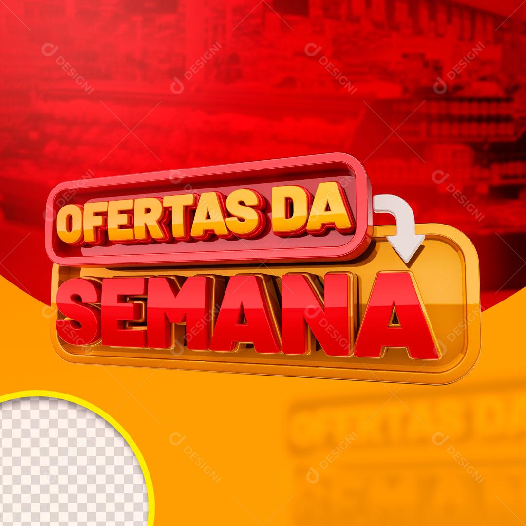 Ofertas da Semana Selo 3D Para Composição PSD + PNG Transparente