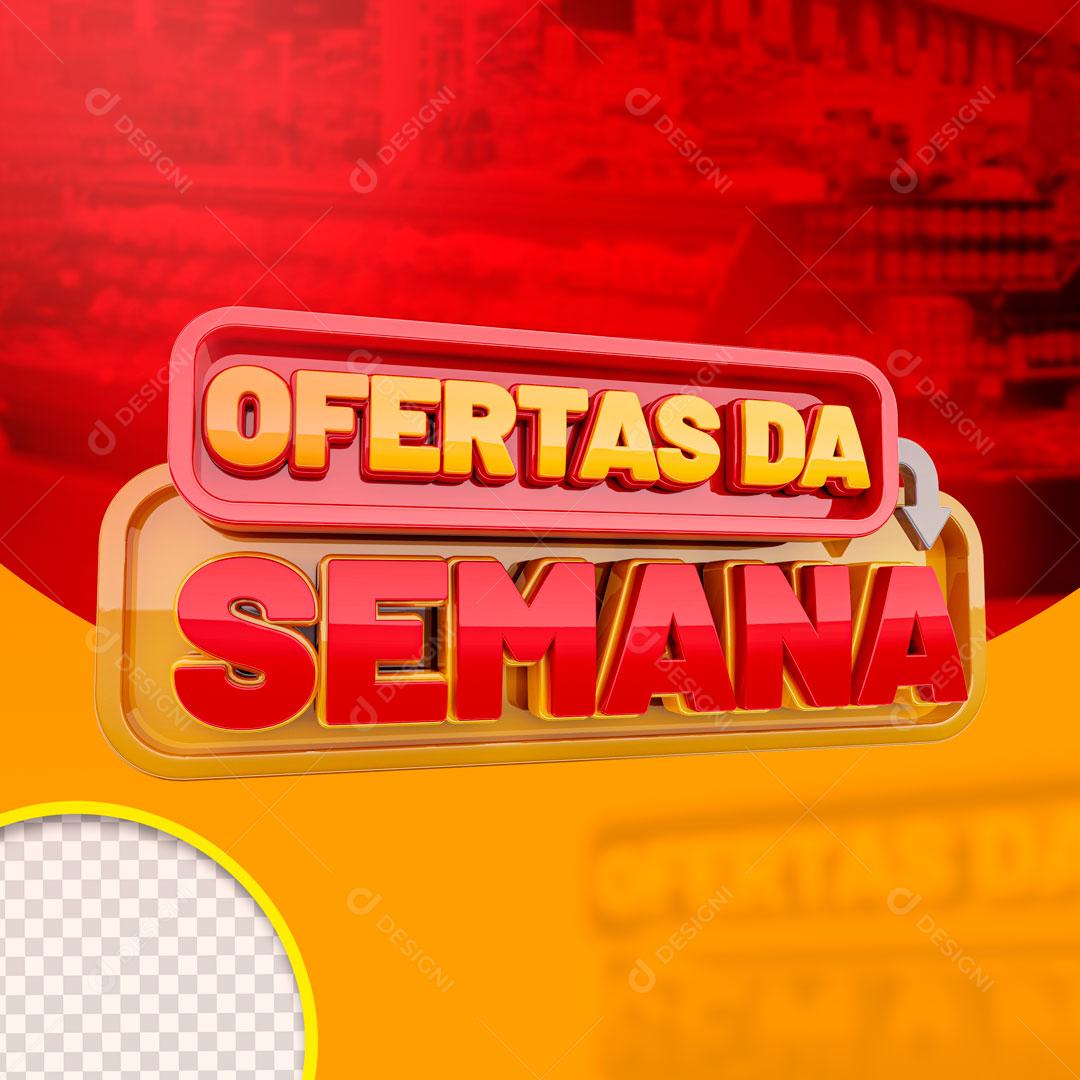 Ofertas da Semana Selo 3D Para Composição PSD + PNG Transparente