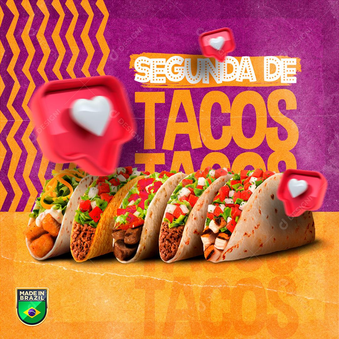Post Comida Mexicana Segunda De Tacos Social Media PSD Editável