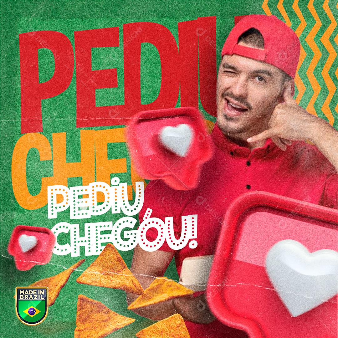 Post Comida Mexicana Pediu Chegou Social Media PSD Editável
