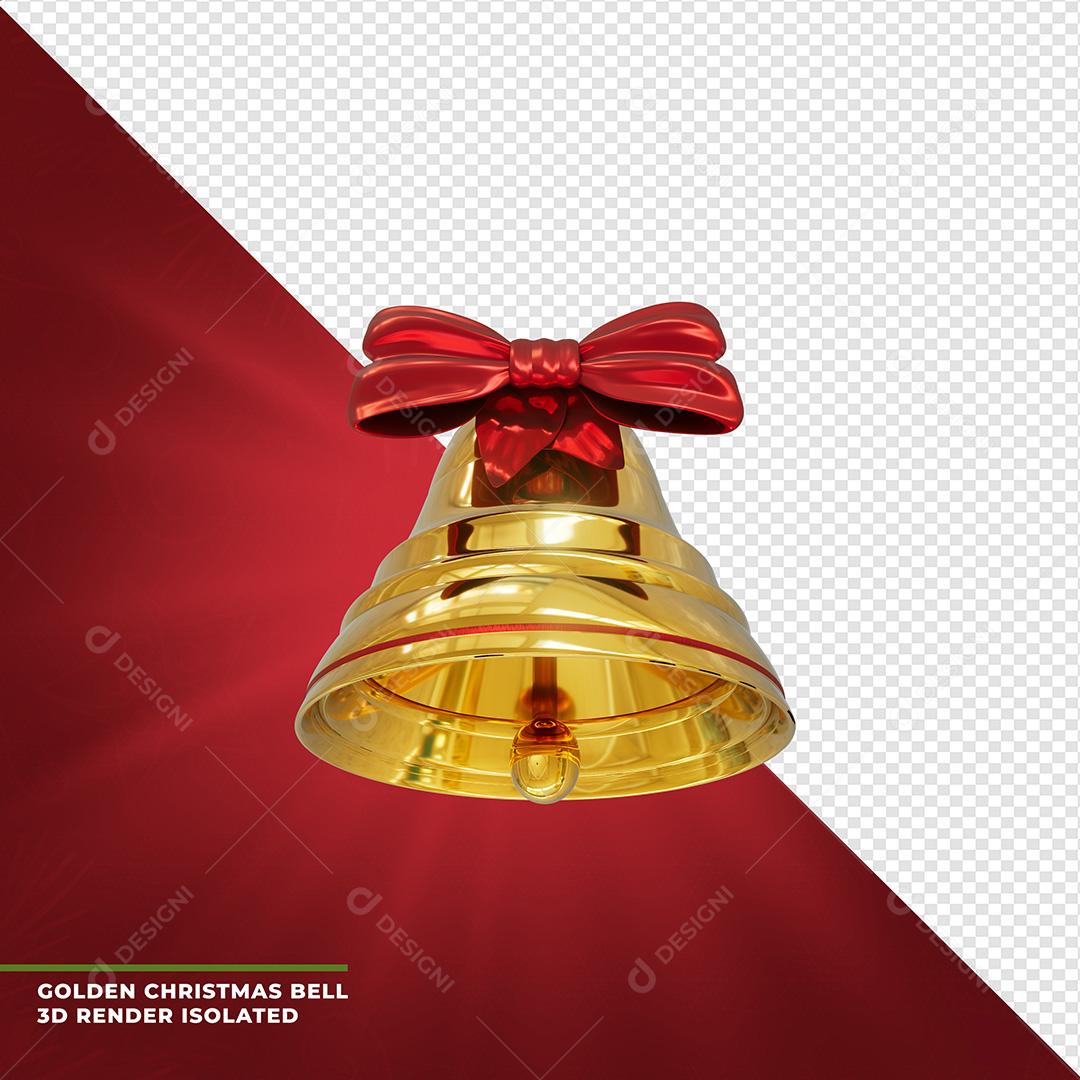 Elemento 3D Para Composição Sino De Natal PNG Transparente Sem Fundo