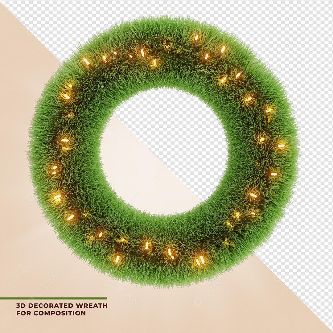 Elemento 3D Para Composição Guirlanda De Natal PNG Transparente Sem Fundo