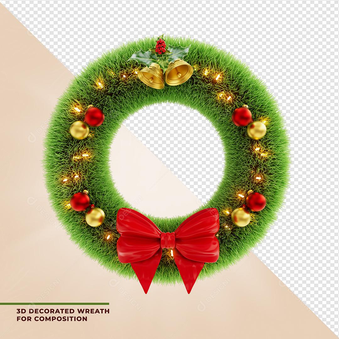 Elemento 3D Para Composição Guirlanda De Natal PNG Transparente Sem Fundo