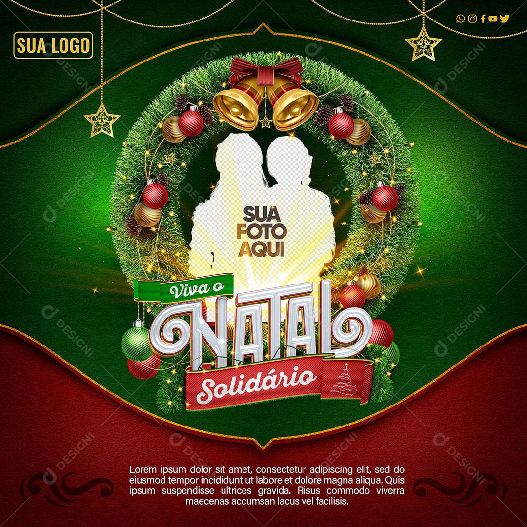 Social Media Feed Natal Solidário Guirlanda Natalina PSD Editável