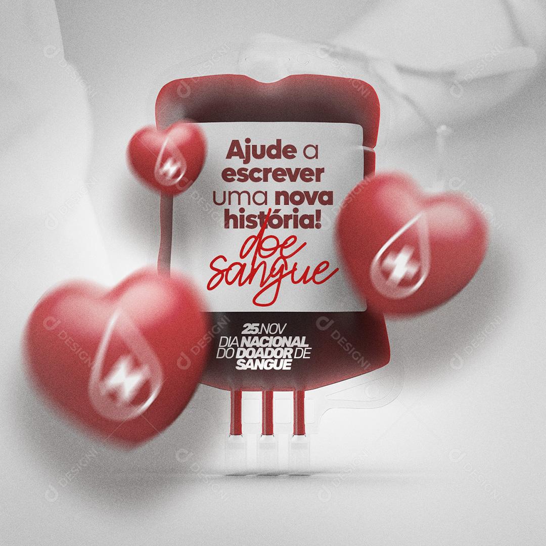 Post Dia Nacional Do Doador De Sangue Social Media PSD Editável
