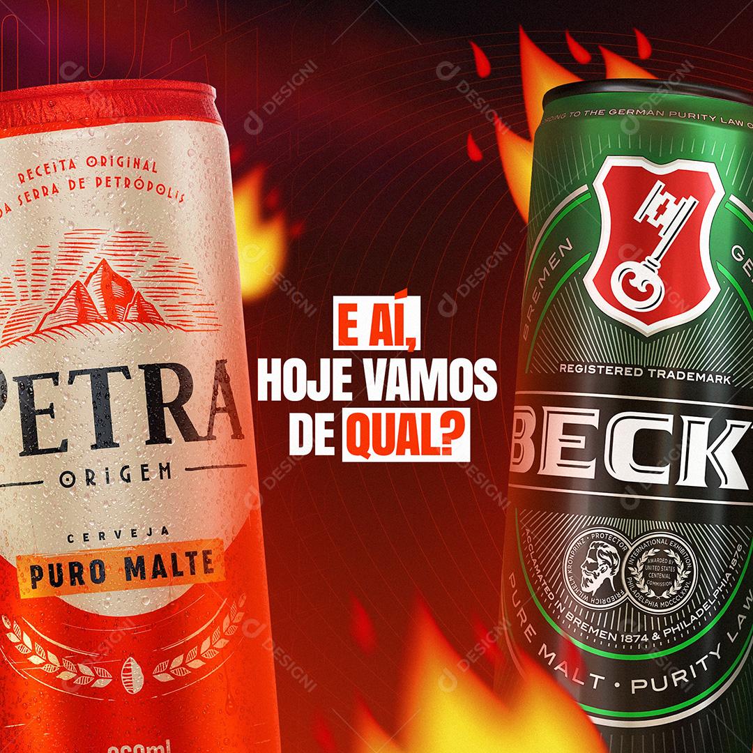 Post Cerveja Vamos De Qual Hoje Social Media PSD Editável