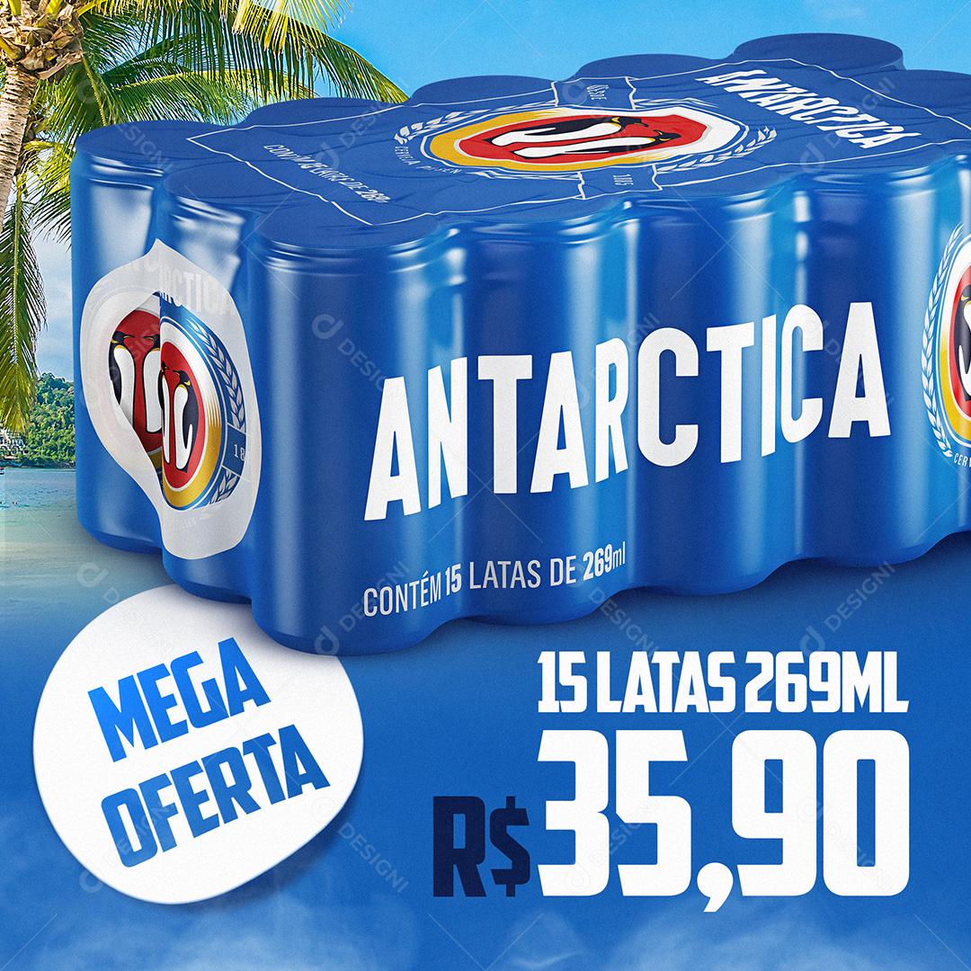 Post Cerveja Mega Oferta Antarctica Social Media PSD Editável