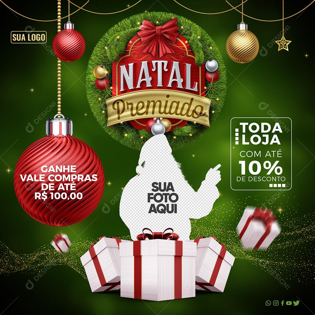Social Media Feed Natal Premiado Com Até 10% De Desconto PSD Editável