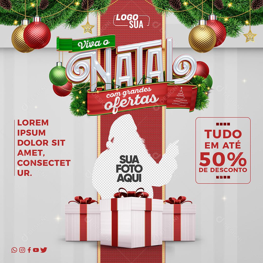 Social Media Natal De Ofertas Tudo Em Até 50% De Desconto PSD Editável