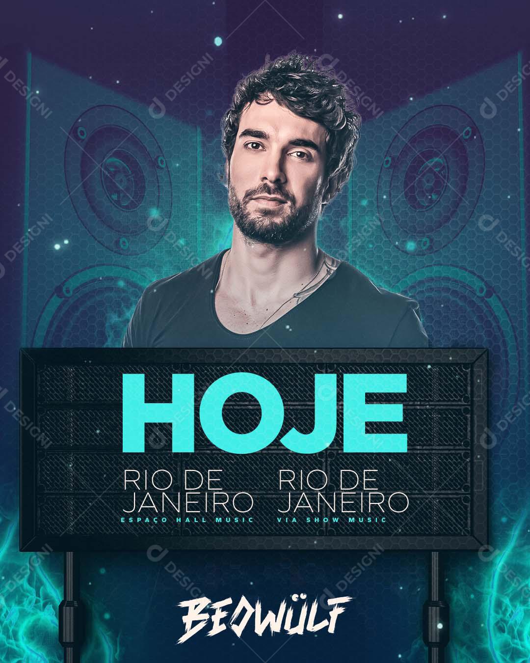 Feed Flayer Hoje Rio De Janeiro bedwlf Social Media PSD Editável