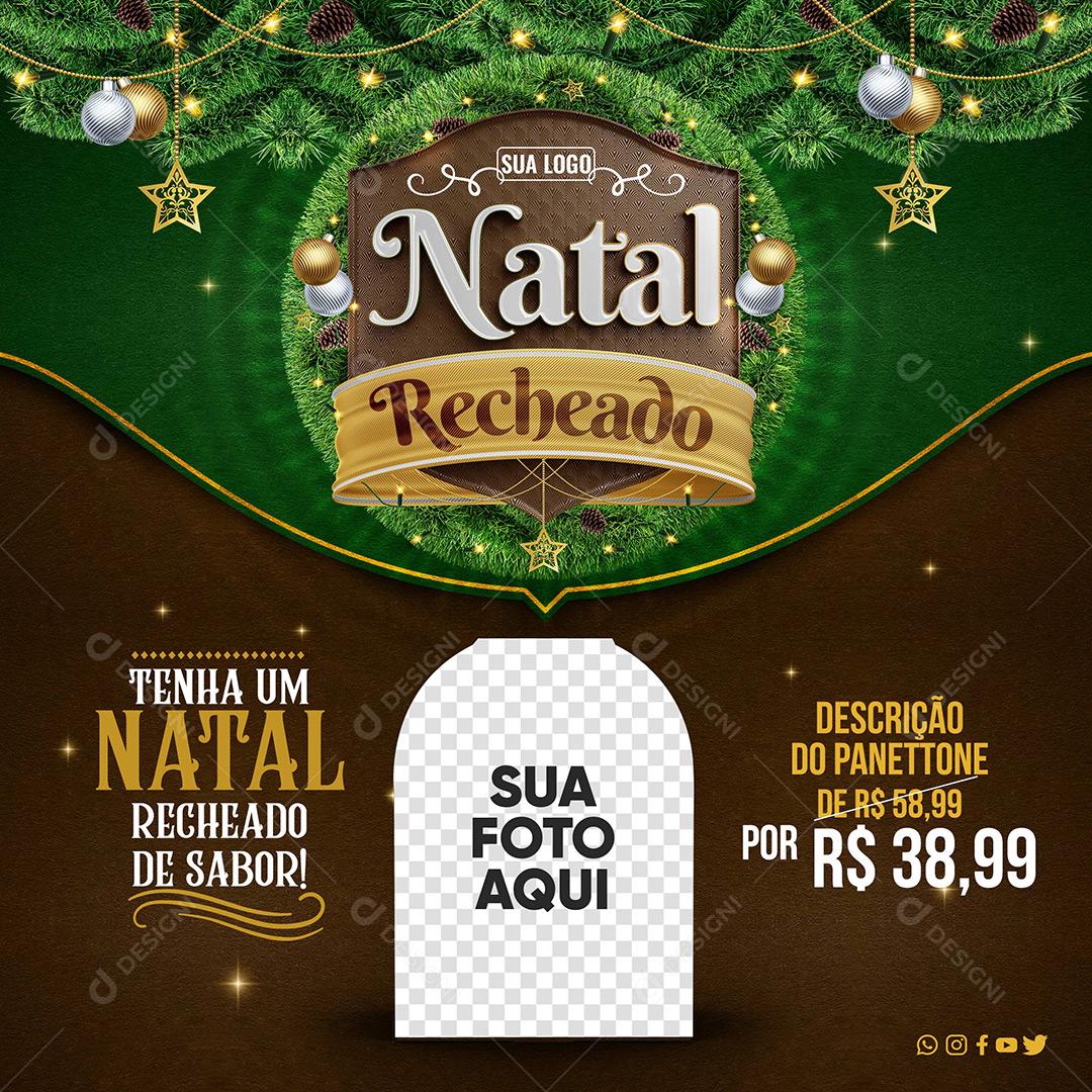 Social Media Feed Campanha Natal Recheado PSD Editável