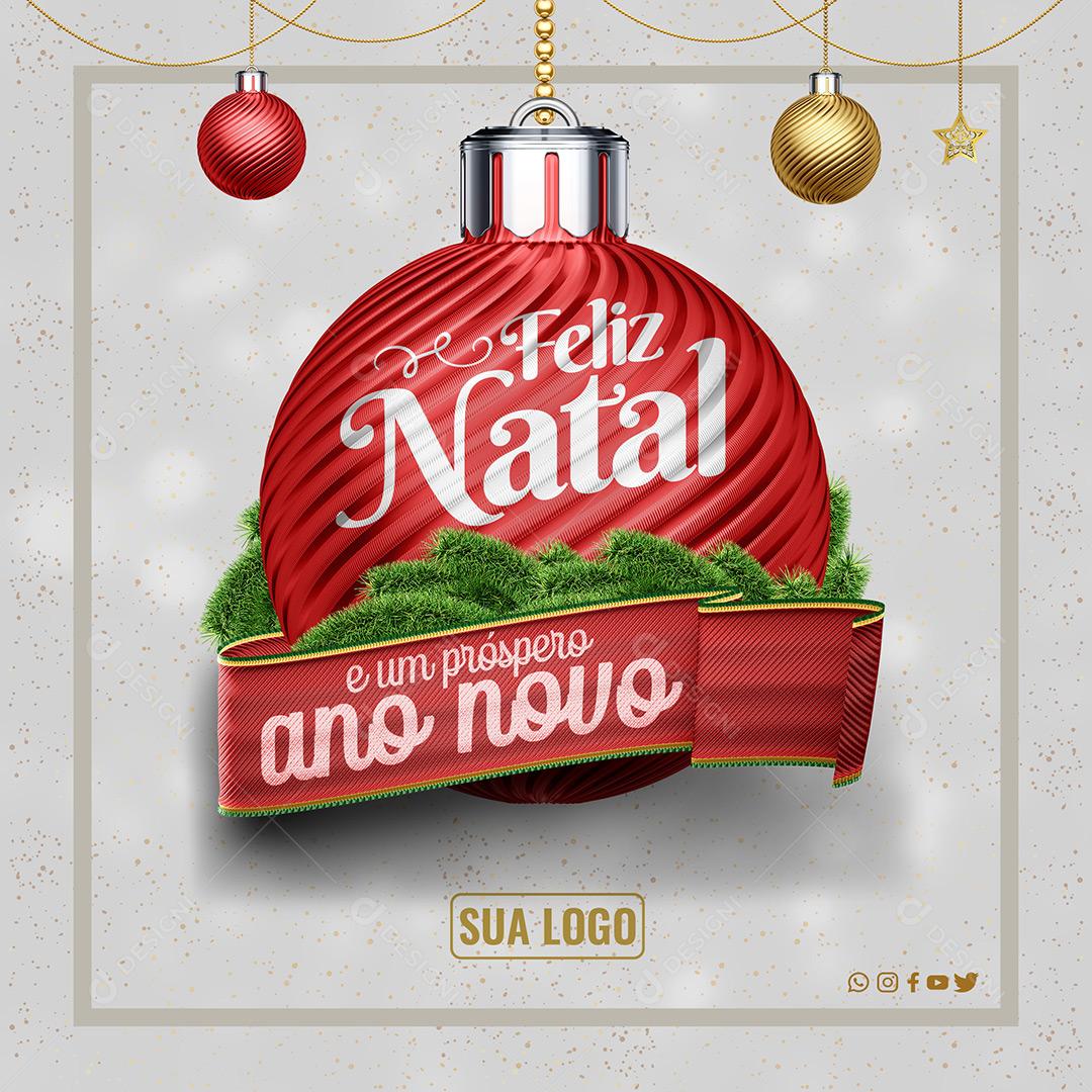 Social Media Feliz Natal Conceito De Banner PSD Editável