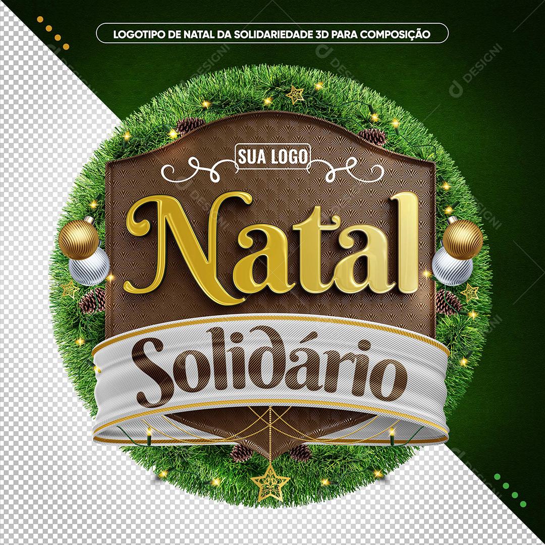 Social Media LogoTipo Da Solidariedade De Natal Selo 3D Para Composição PSD Editável