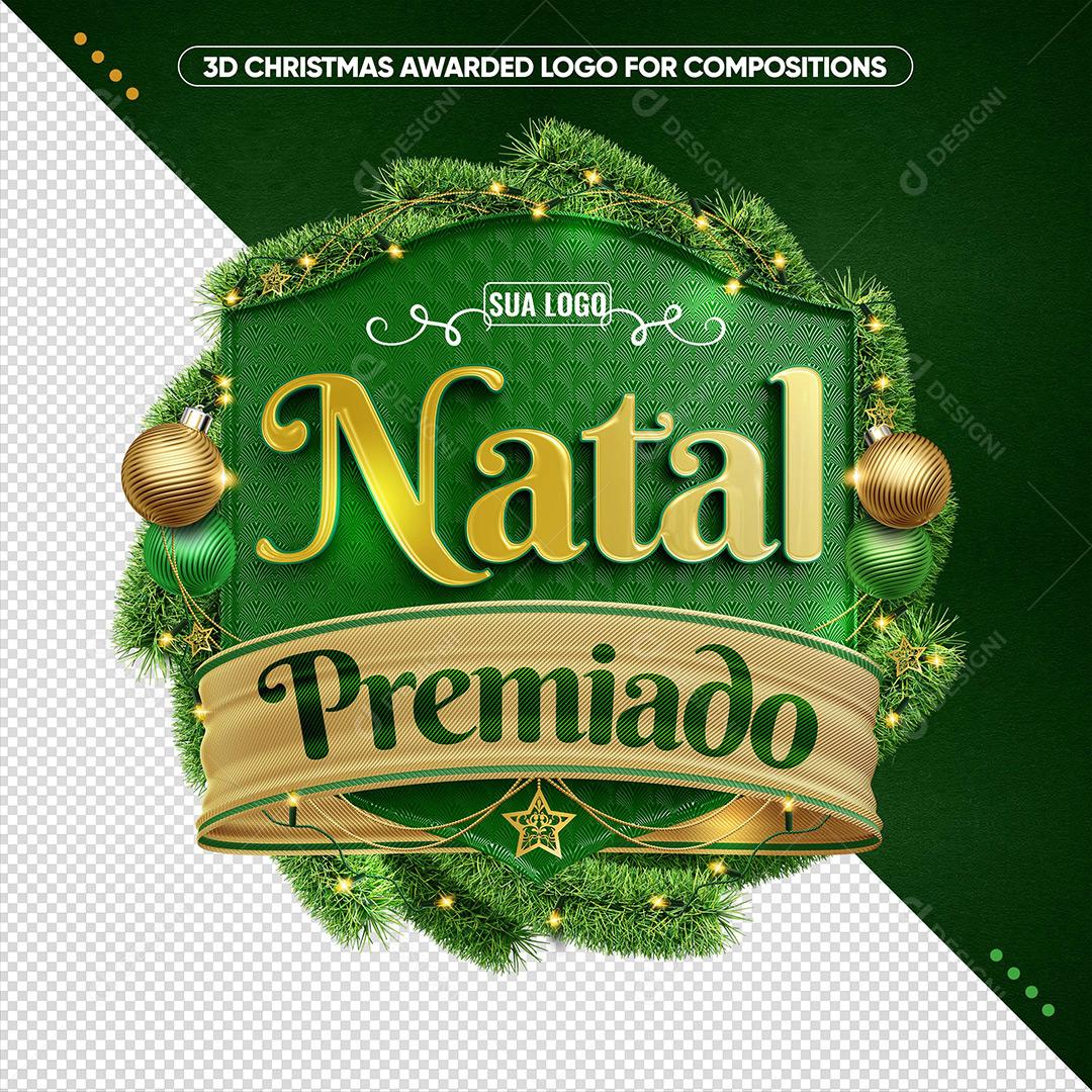 Social Media Natal Premiado Selo 3D Elemento Para Composição PSD Editável