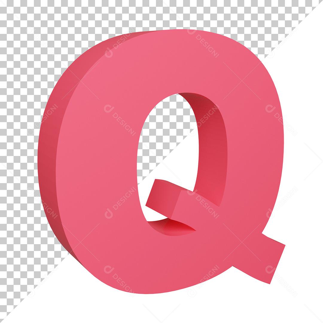 Letra Q 3D Vermelho Elemento Para Composição PNG Trasparente