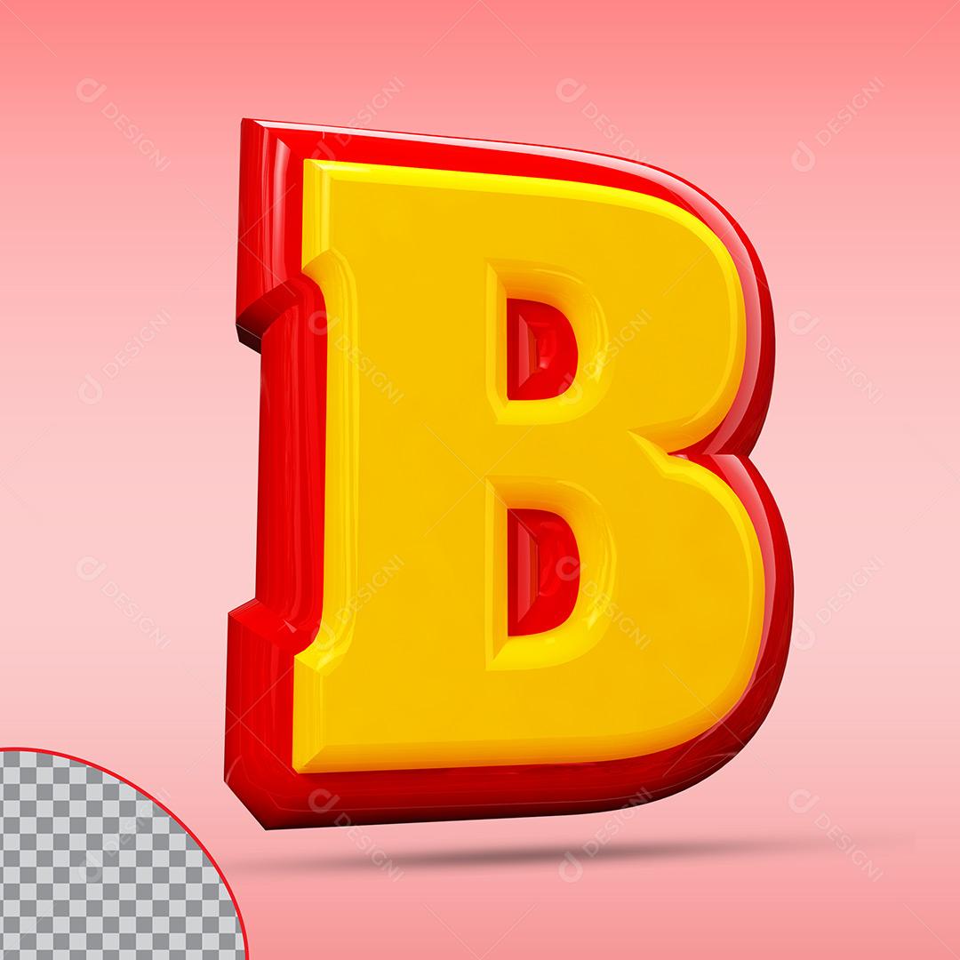 Letra B 3D Elemento Para Composição PNG Trasparente