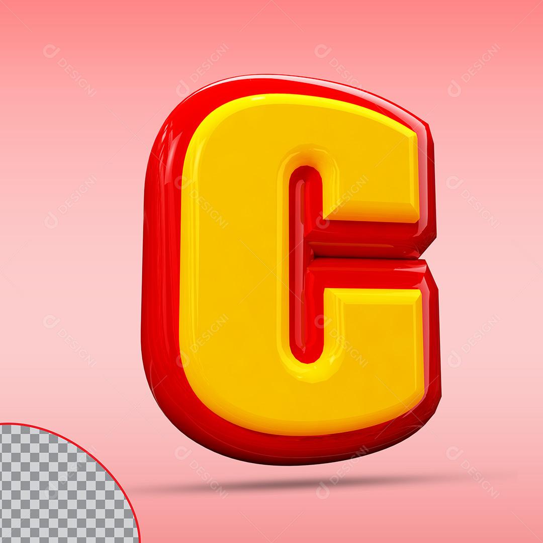 Letra C 3D Elemento Para Composição PNG Trasparente