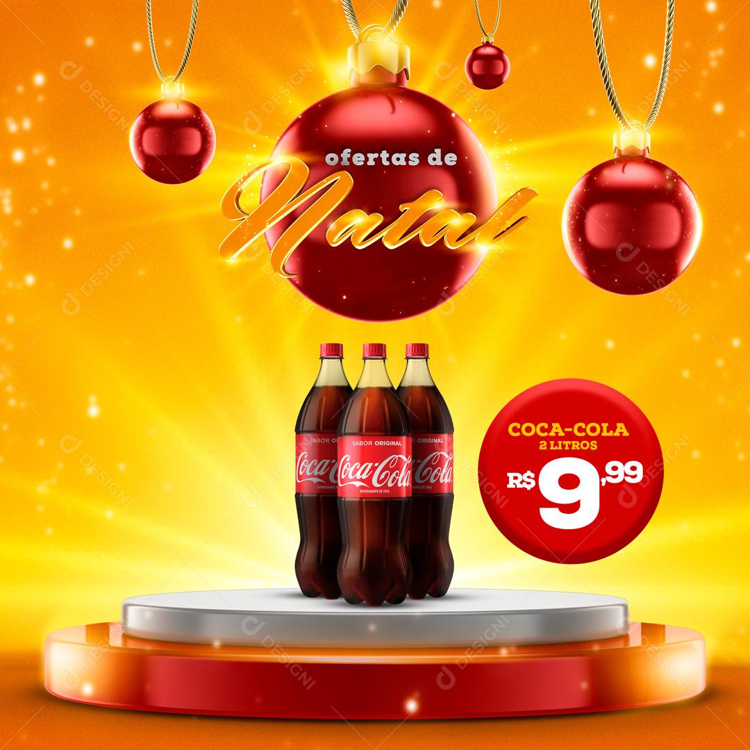 Social Media Feed Ofertas de Natal Produtos Bebida Coca Cola PSD Editável