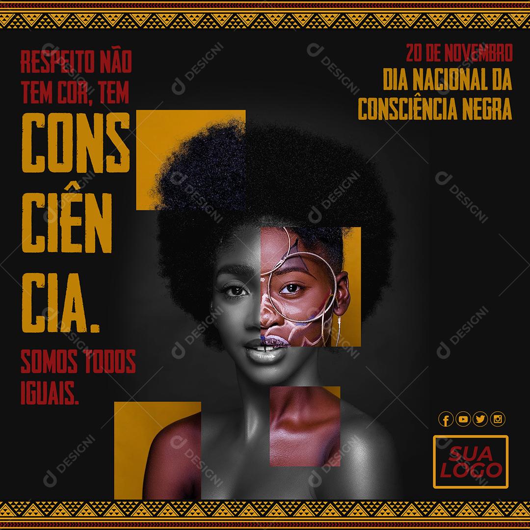 Social Media Data Comemorativa Dia da Consciência Negra PSD Editável
