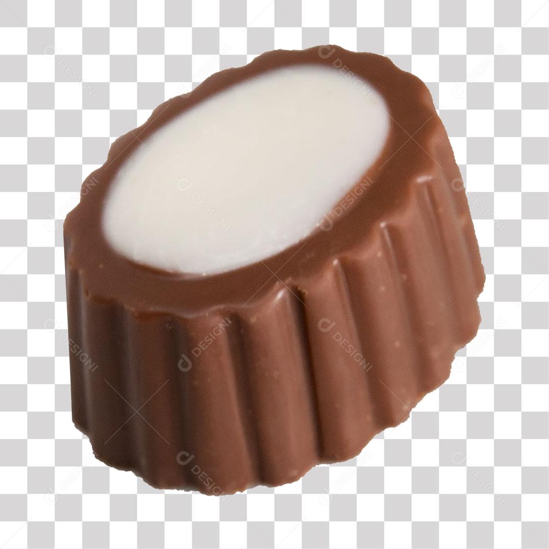 Bombom Recheado Com Chocolate Branco PNG Transparente