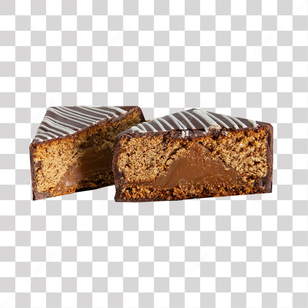 Bolo de Chocolate Cortado no Formato Triângulo PNG Transparente