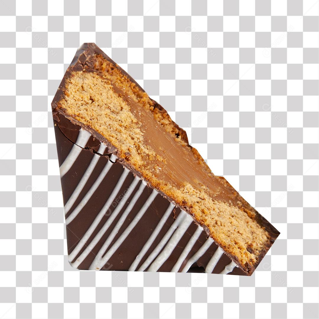 Bolo de Chocolate Cortado no Formato Triângulo PNG Transparente