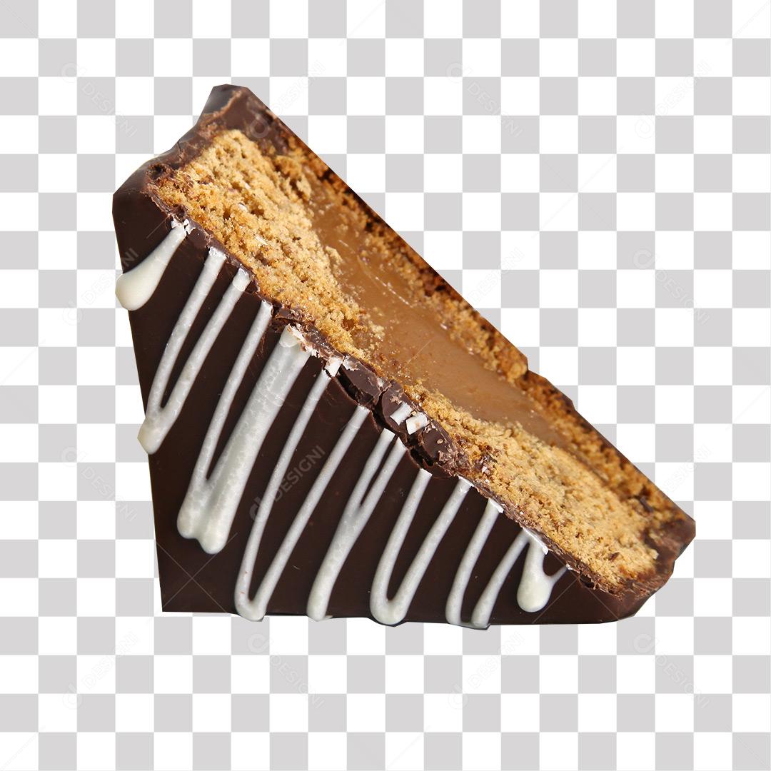 Bolo de Chocolate Cortado no Formato Triângulo PNG Transparente Sem Fundo