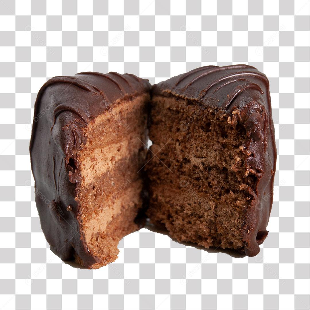 Bolo de Chocolate Cortado no Formato Triângulo PNG Transparente