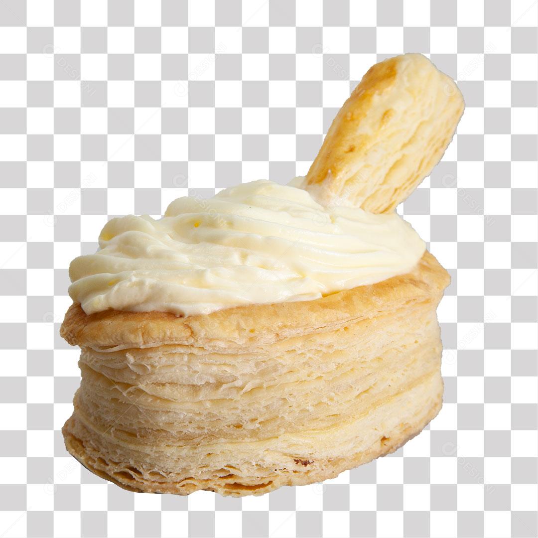 Bolo Doce Com Cobertura de Creme PNG Transparente