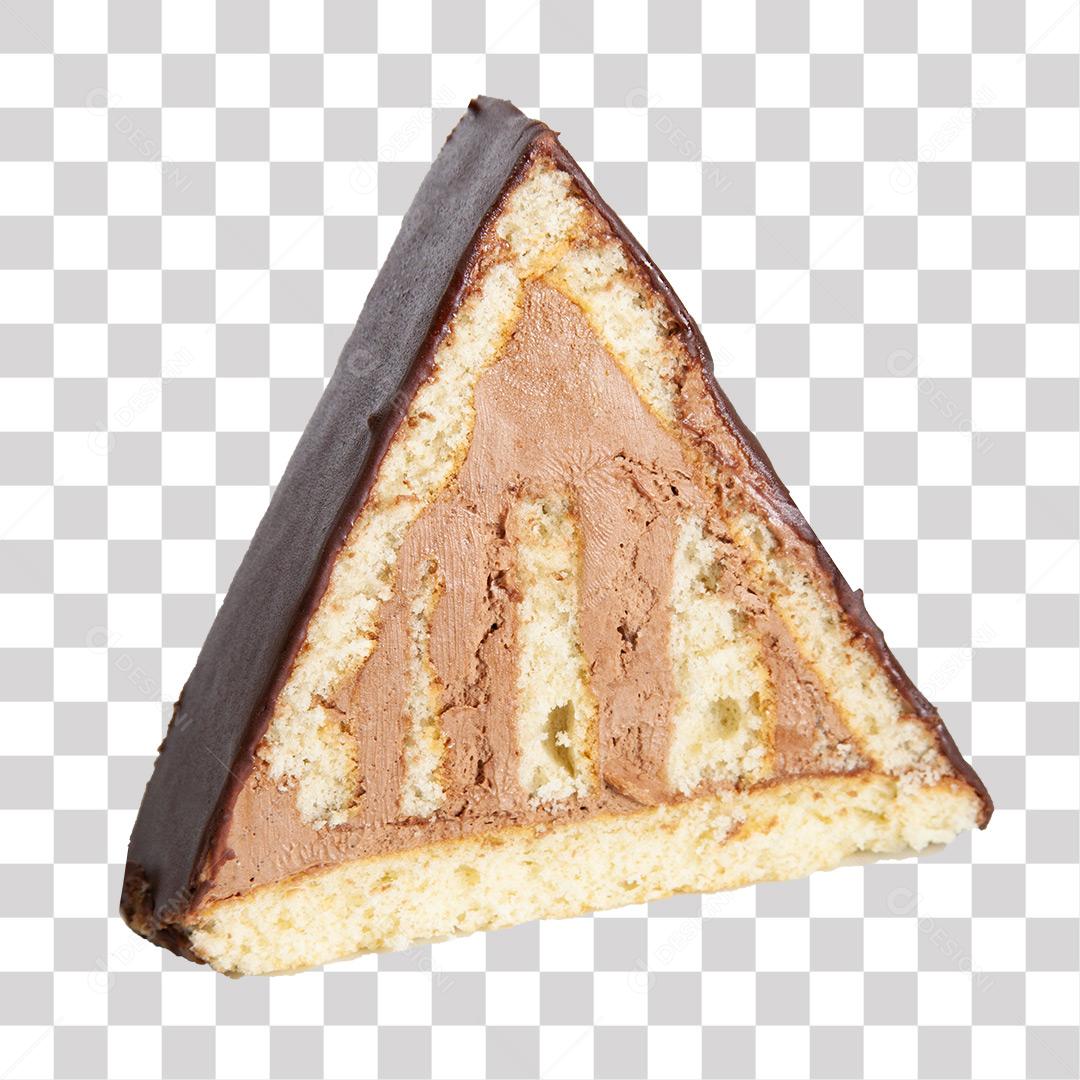 Bolo de Chocolate Cortado no Formato Triângulo PNG Transparente