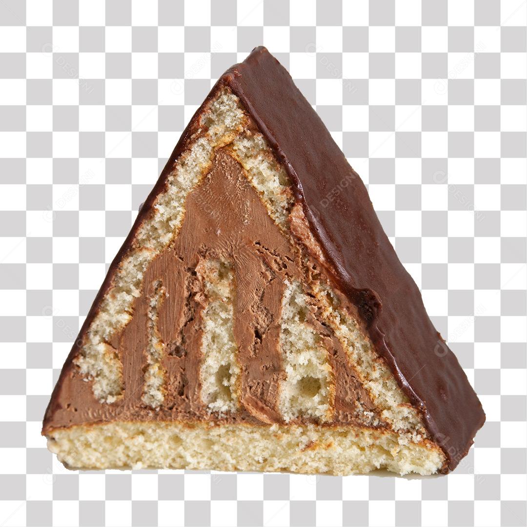 Bolo de Chocolate Cortado no Formato Triângulo PNG Transparente