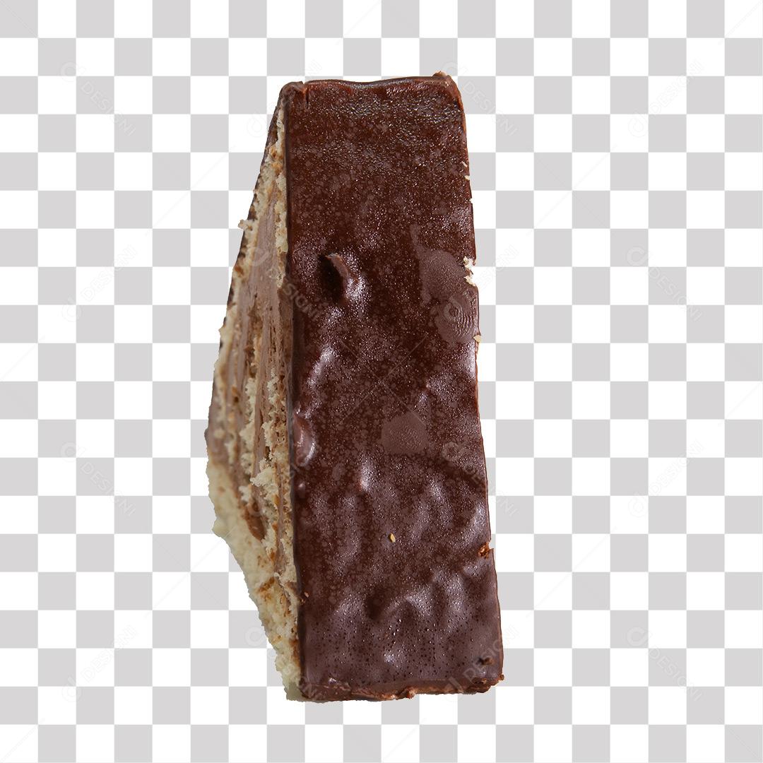 Bolo de Chocolate Cortado no Formato Triângulo PNG Transparente