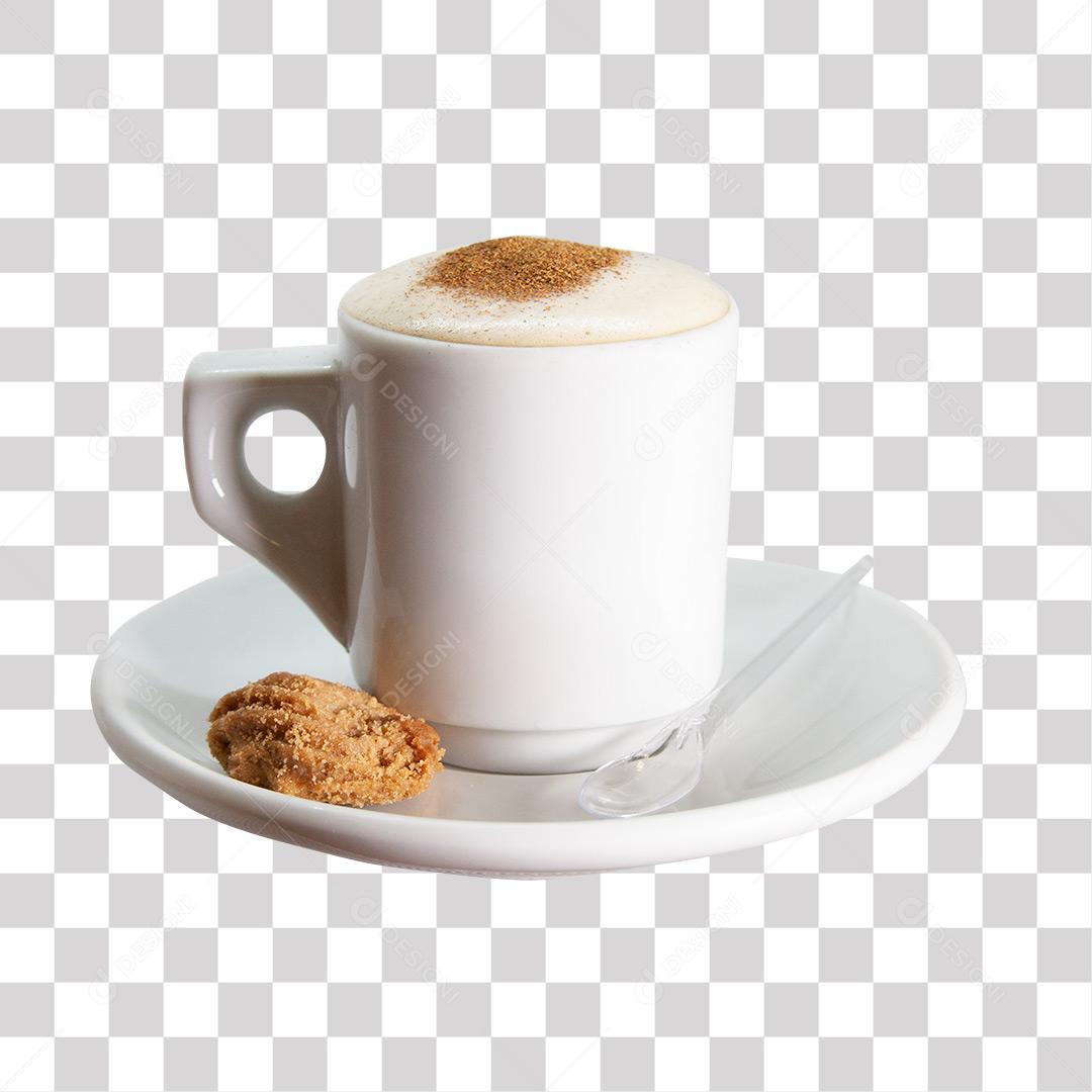 Bebida Quente Capuccino Café Xícara Branca PNG Transparente