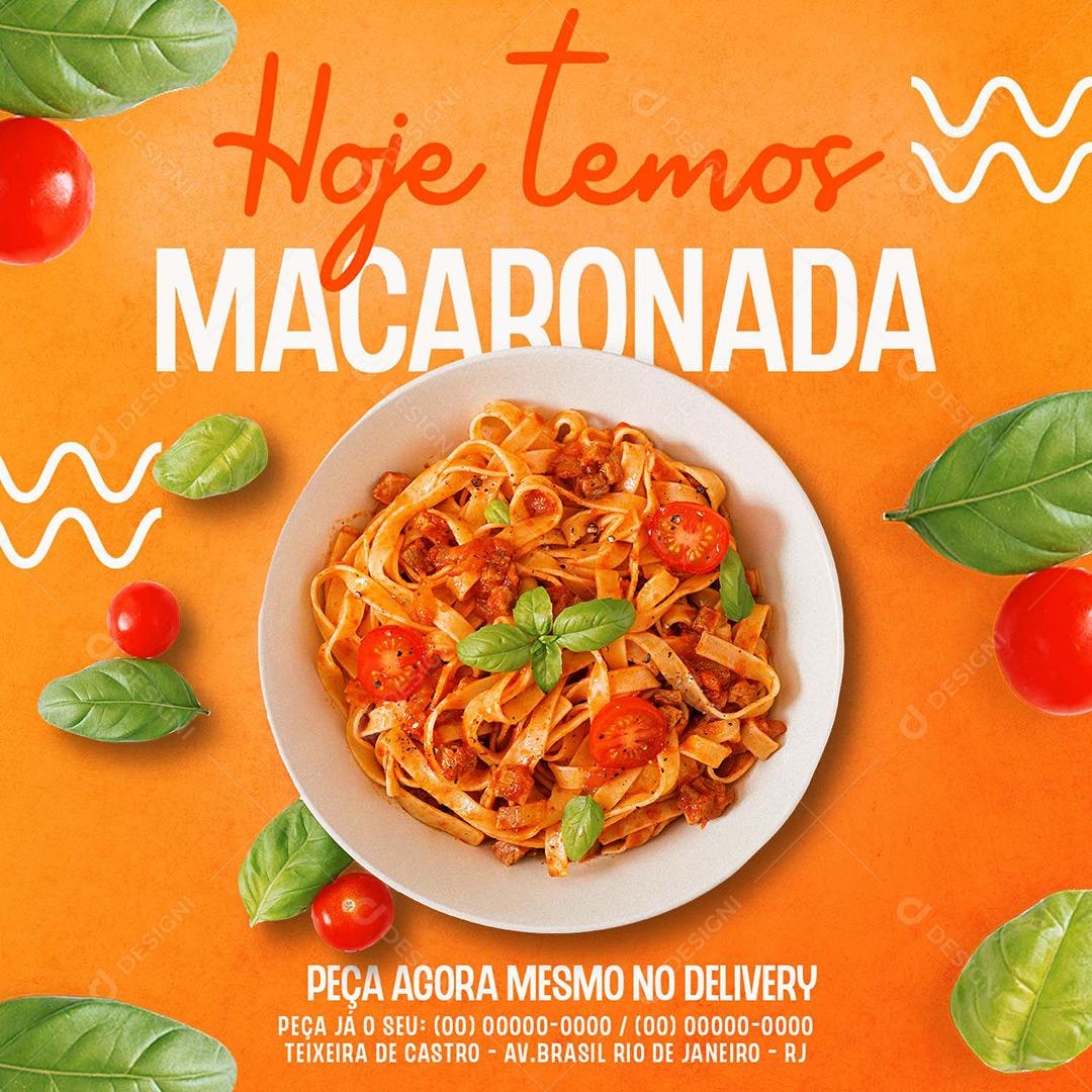Restaurante Social Media Hoje Temos Macaronada PSD Editável