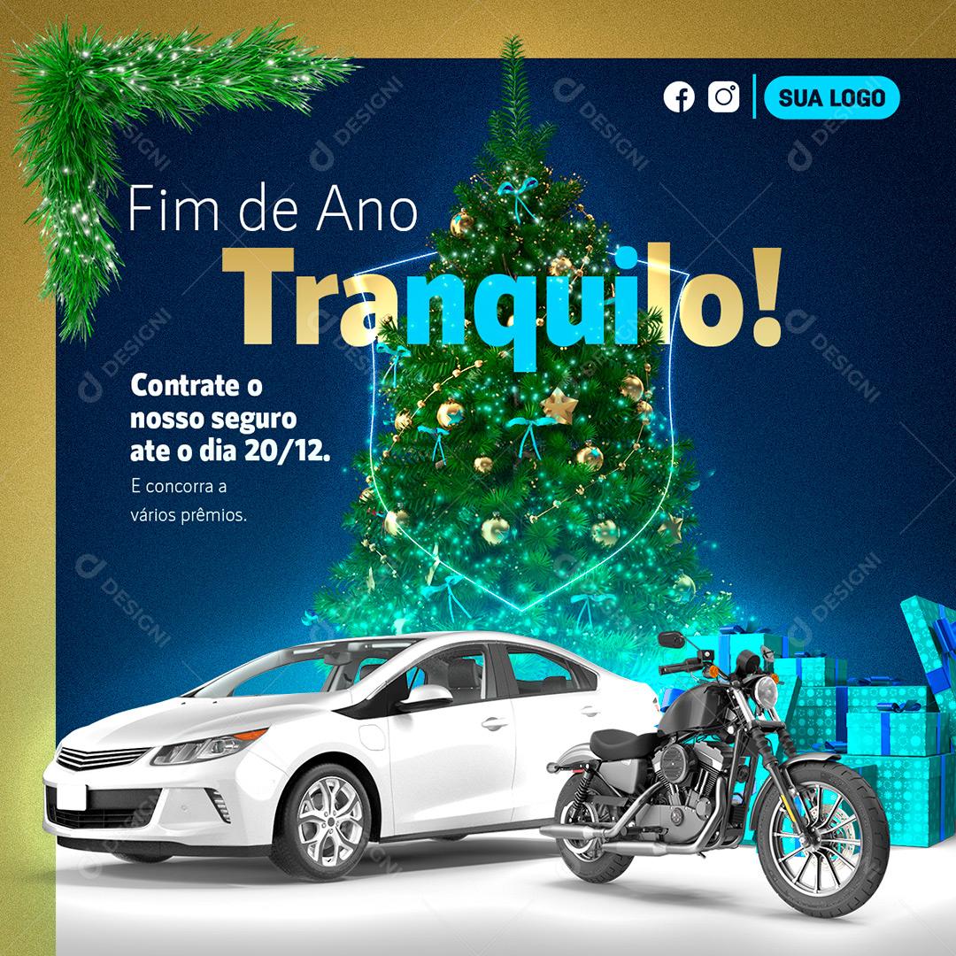 Social Media Seguradora Veícular Fim de Ano Tranquilo PSD Editável