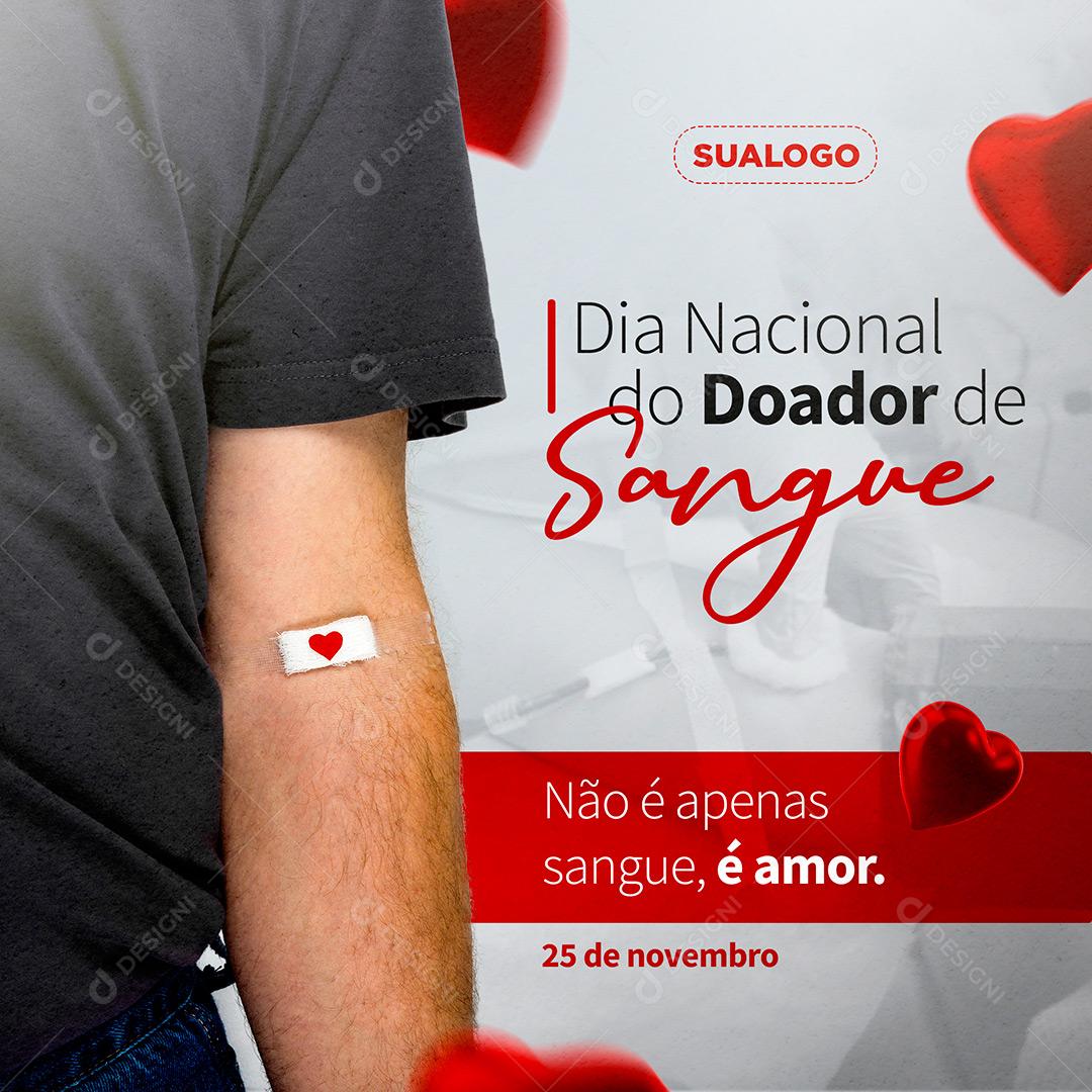 Social Media Data Comemorativa Dia Nacional Do Doador de Sangue PSD Editável