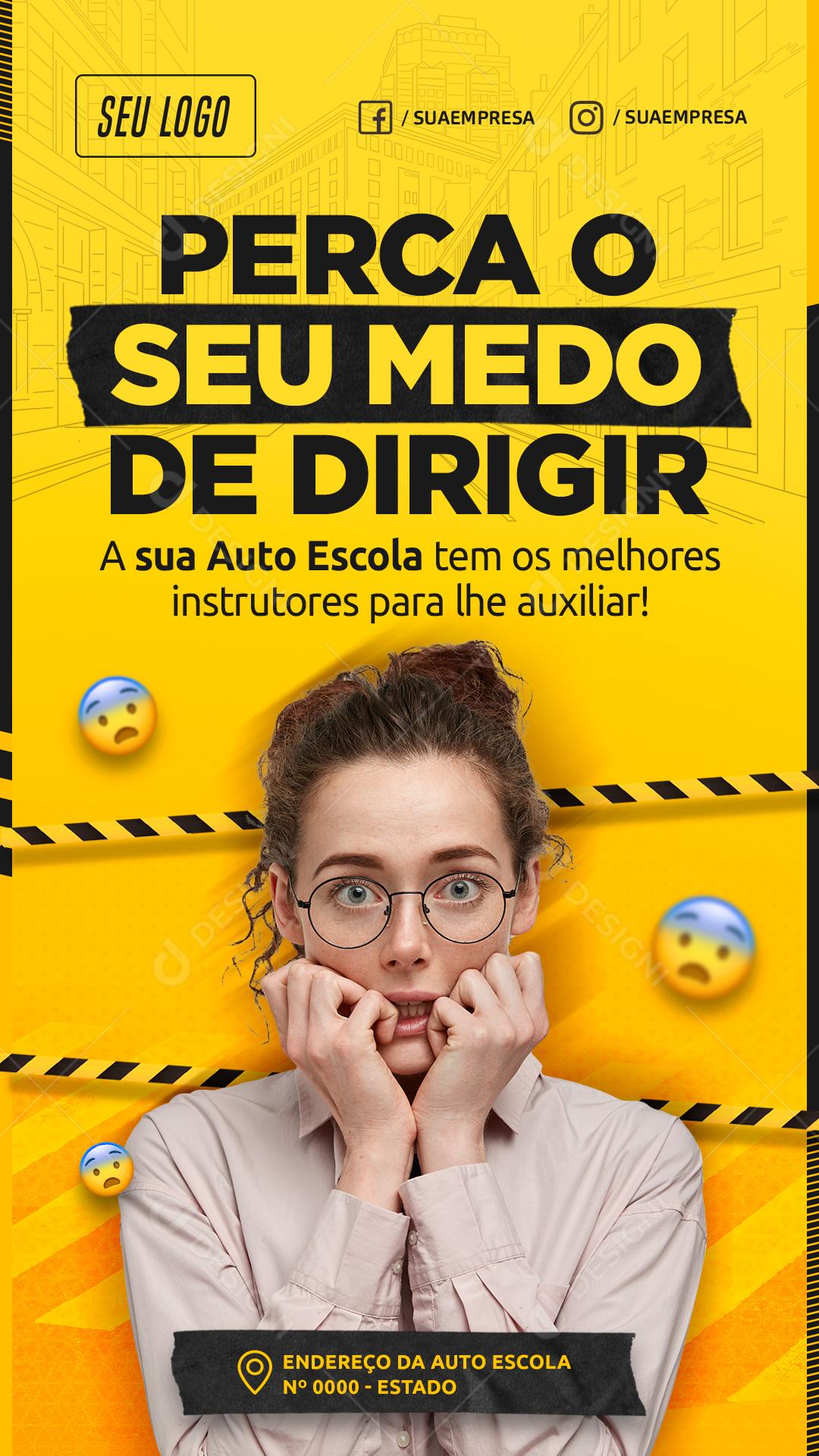 Perca O Seu Medo De Dirigir Social Media PSD Editável