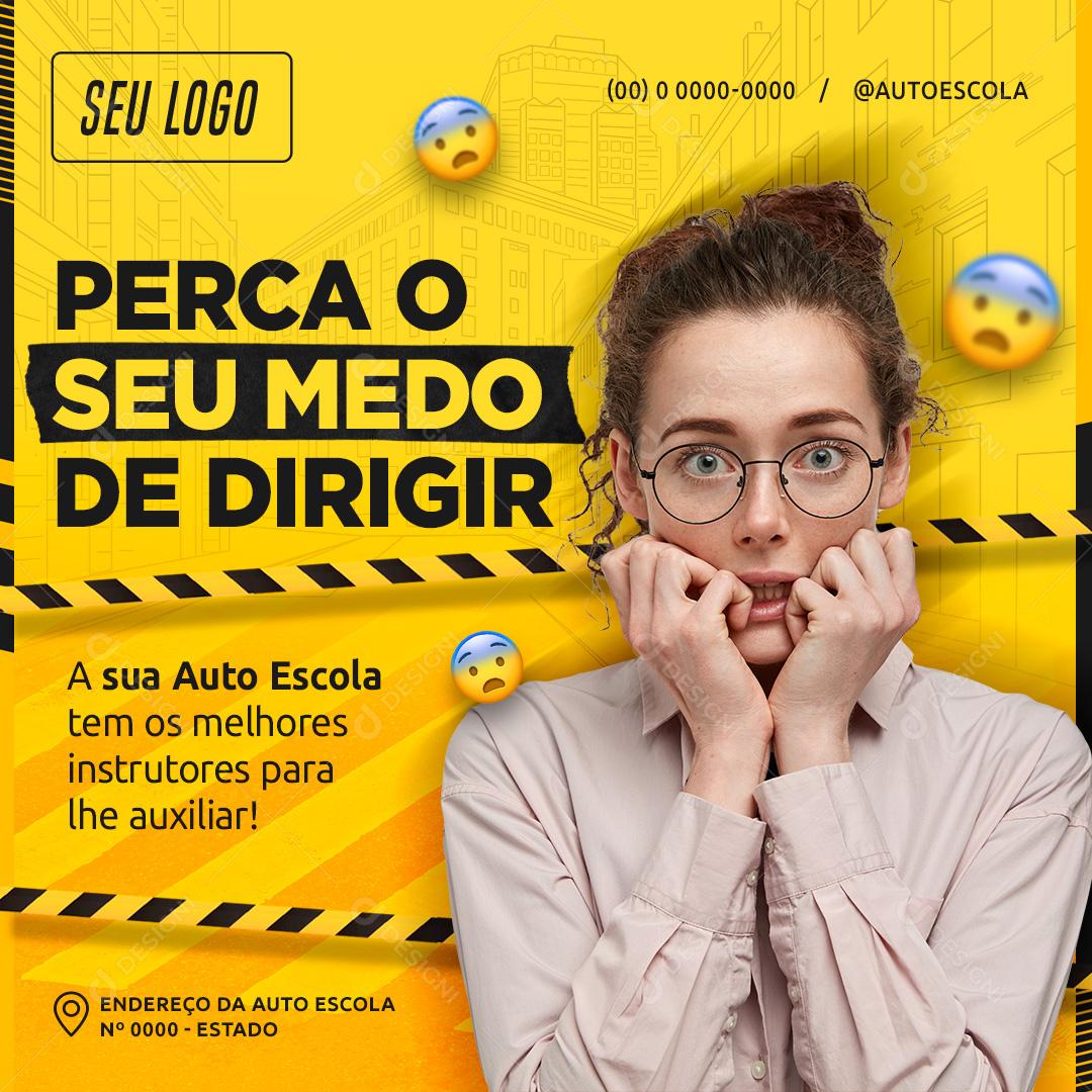 Perca O Seu Medo De Dirigir Social Media PSD Editável