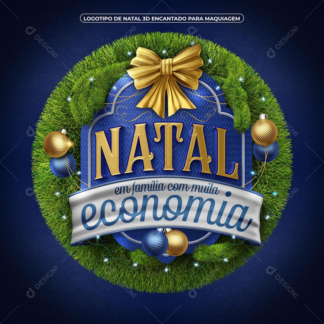 Social Media 3D Logo Natal Para Família Com Muita Economia Para Composição  PSD Editàvel