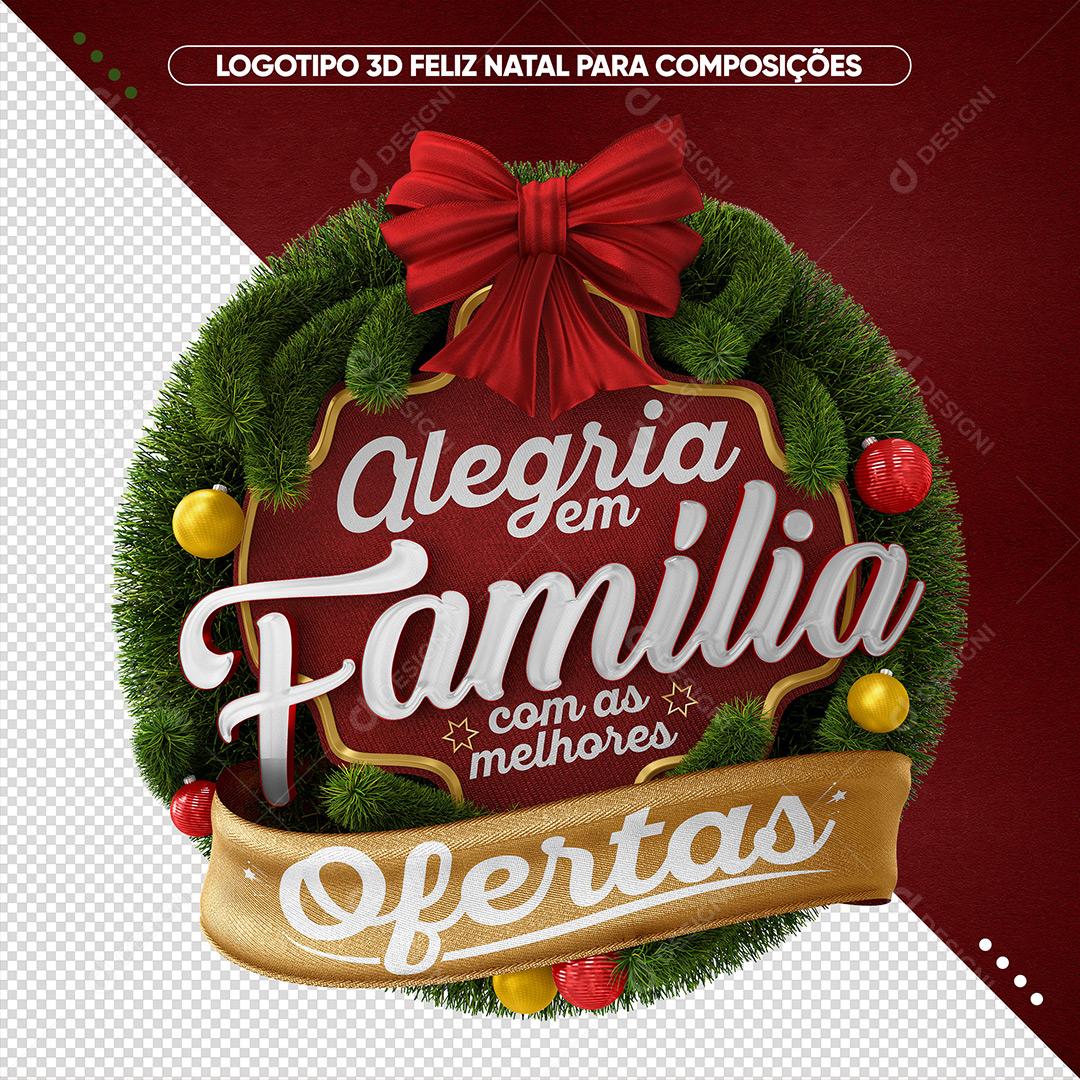 Social Media 3D LogoTipo De Feliz Natal Para Composiçâo PSD Editàvel